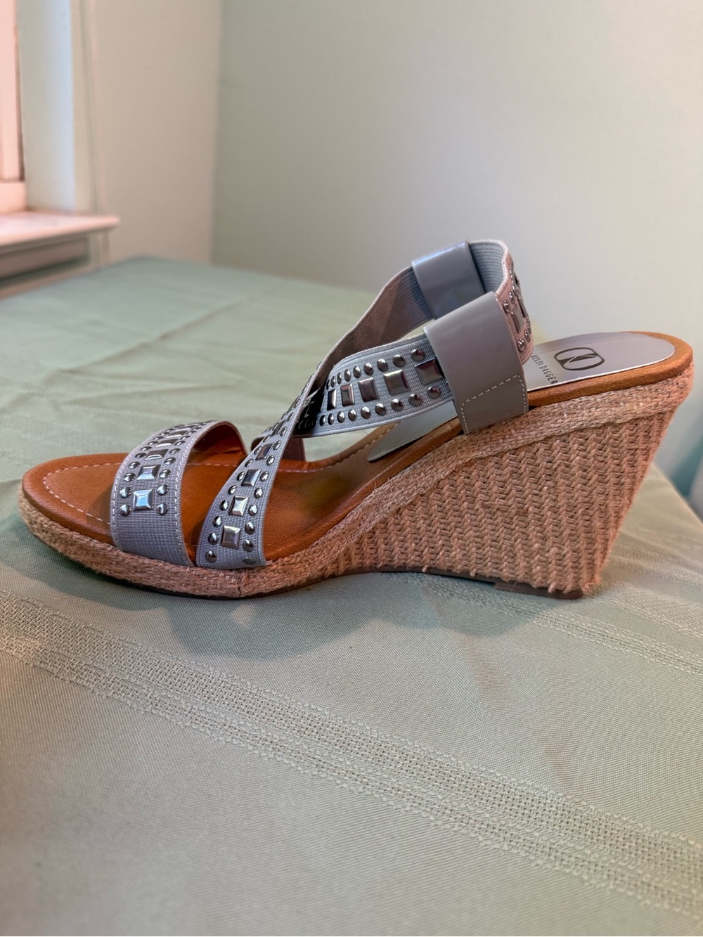 Kelsi Dagger Women's Delana Open-Toe Espadrille Grey 9.5 M